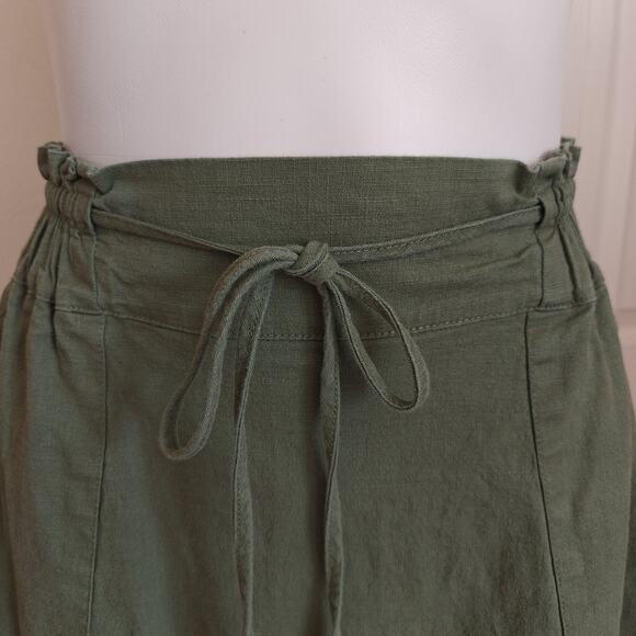 Kancy Kole sage green A-line midi skirt with pockets sz S - Picture 6 of 13